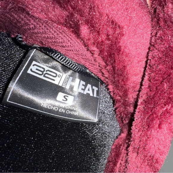 32 Degrees Heat Womens Full Zip Plush Jacket size SMALL in rare burgundy color - Picture 6 of 6